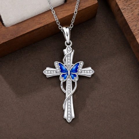 Sterling Silver Cross Pendant Necklace Gift for Anniversary Christmas