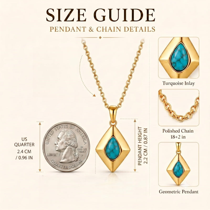 14K Gold Plated Bohemian Teardrop Pendant Necklace for Women