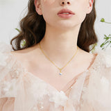 Freshwater Pearl Necklace Celtic Knot 14K Real Gold Necklace Jewelry Anniversary Gifts for Women Girls