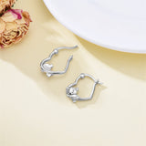 Sterling Silver Fox Frog Leopard Peacock Puppy Animal Hug Hoop Earrings
