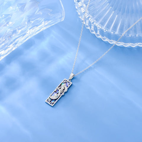 Sterling Silver Abalone Shell Bar Cardinal Bee Butterfly Hummingbird Dragonfly Phoenix Pendant Necklace for Women