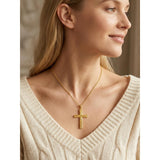14K Gold Plated Cross Pendant Christian Necklace Baptism Religious Faith Jewelry