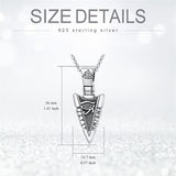 Sterling Silver Viking Arrowhead Pendant Necklace for Men