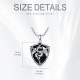 Sterling Silver Viking Dragon Eagle Wolf Animal Pendant Necklace for Men