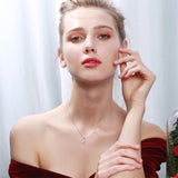 10K 14K 18K  White Gold Round Birthstone Infinity Necklace Mothers Day Gift