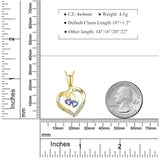 14K Gold 2  Simulated Birthstone Personalized Engraved Pendant Necklace for Women