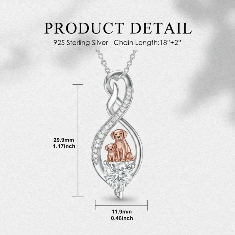 Sterling Silver 12 Month Birthstone Infinity Heart Animal Pendant Necklace Christmas Birthday Jewelry Gift