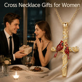 14K Gold Plated Cross Pendant Necklace Faith Jewelry Gift for Women