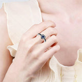 Sterling Silver Heart Personalized Birthstone Engraved Class 2025 Ring for Women