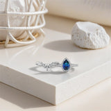 Sterling Silver 3.0CT Pear-Shaped Wedding  Engagement Ring Set For Women