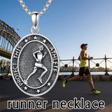 Sterling Silver Baseball Soccer Hockey Football Basketball Taekwondo Tennis Golf Runner Pendant Necklace