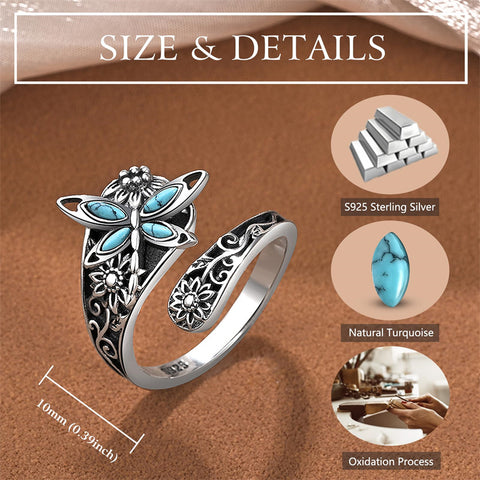 Sterling Silver Oxidized Dragonfly Butterfly Hummingbird Sea Turtle Anchor Cross Tree of Life Sunflower Spoon Ring