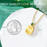 14K Gold Plated Lab-Grown Emerald Pendant Necklaces for Women