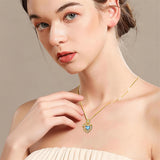 10K 14K 18K Gold  12 Months Birthstones Sunflower Pendant Necklace Engraved with You are My Sunshine