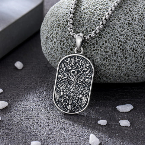 Sterling Silver Memento Mori Tree of Life Anubis Pendant Viking Amulet   Protection Pendant Necklace Egyptian Jewelry Christmas Birthday Gifts