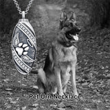 Sterling Silver Oval Paw Prints Dog FootPrints  Heart Rabbit Urn Necklace for Ashes Keepsake Jewelry for Women