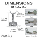 Sterling Silver Thors Hammer Urn Necklace for Ashes
