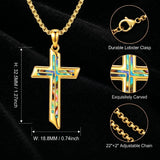 14K Gold Plated Cross Pendant Necklace Religious Confirmation Jewelry