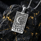 Sterling Silver Lovers Hierophant Magician Three of Swords Wheel of Fortune SkeletonTarot Card Pendant Necklace