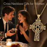 14K Gold Plated Cross Necklace for Women