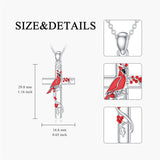 Sterling Silver Cross Bee Hummingbird Butterfly Dove Red Cardinal Pendant Necklace for Her