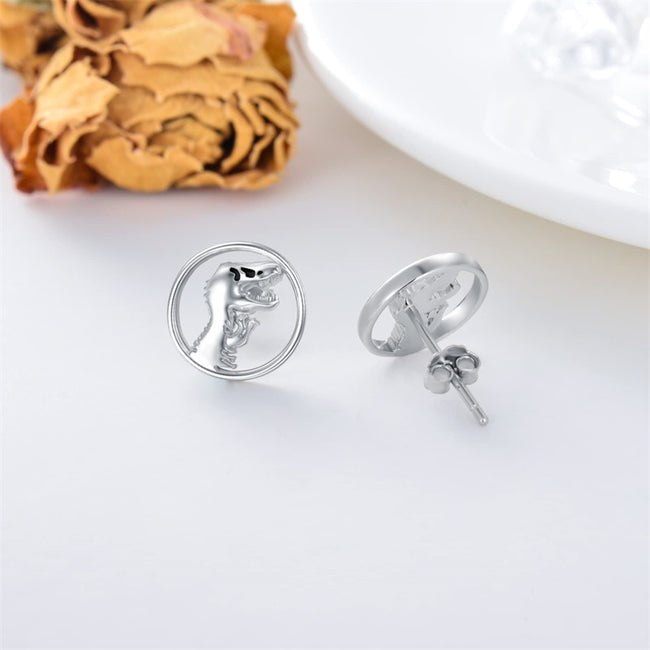 925 Sterling Silver Animal Earrings for Women Girls Dinosaur Hoop Earrings Gifts for Women Girls Kids Daughter