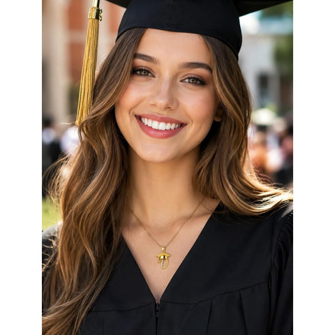 Initial  Graduation 14K Gold Plated Inspiring Grad Pendant Necklace Graduations Jewelry Gifts