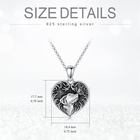 Sterling Silver Heart Rabbit Dog Cat Butterfly Dragonfly Hummingbird Wolf Urn Necklace for Ashes