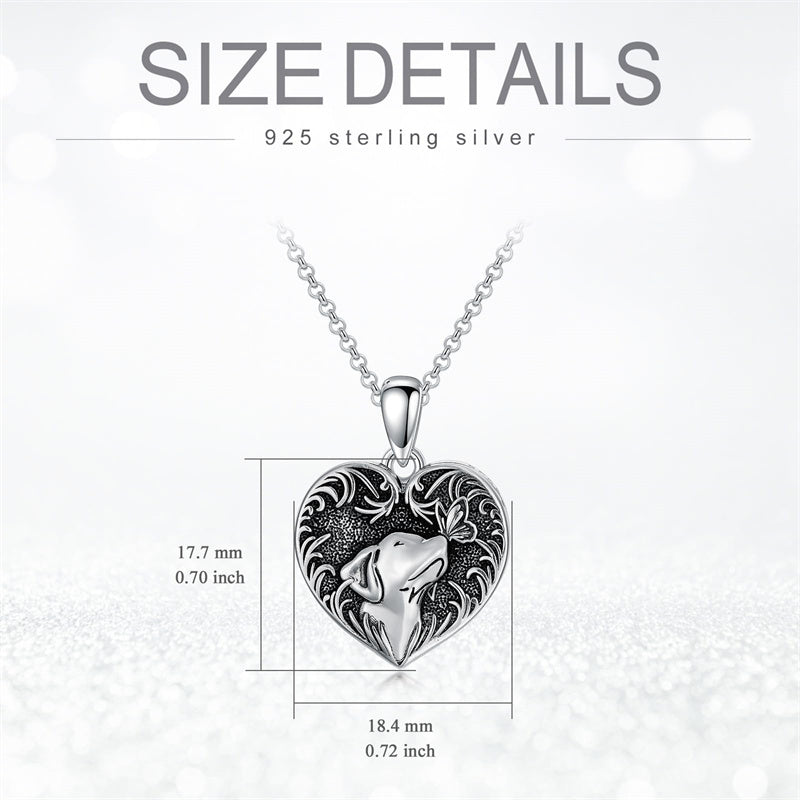 Sterling Silver Heart Rabbit Dog Cat Butterfly Dragonfly Hummingbird Wolf Urn Necklace for Ashes