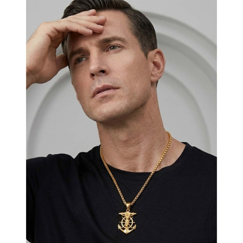 Christian Religious Medal Amulet 14K Gold Plated Pendant  Necklace