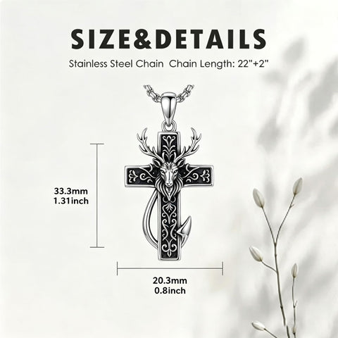Sterling Silver Praying Hands Angel Sword Wing Cross Pendant Necklace Religious Gifts for Men