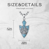 Sterling Silver Arrowhead Bear Claw Viking Compass Pendant Necklace