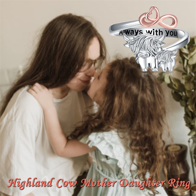 Highland Cow Ring 925 Sterling Silver Rings Gift For Women Girls
