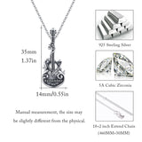 Sterling Silver Music Guitar Urn Necklace for Ashes With Engraved