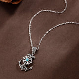 Sterling Silver Turquoise Anchor Pendant Necklace Graduation Gifts 2025