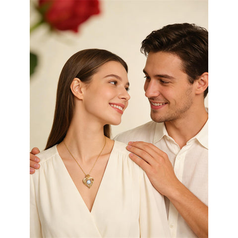 Sterling Silver Birthstone Rose Necklace for Women