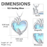 Sterling Silver Moonstone Dragonfly Urn Necklace for Ashes