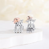 Highland Cow Stud Earrings 925 Sterling Silver Cute Animal Earrings Scottish Animal Jewelry Gift for Daughter Granddaughter Women Girls