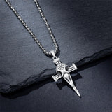 Sterling Silver Cross Christian Pendant Necklace for Men
