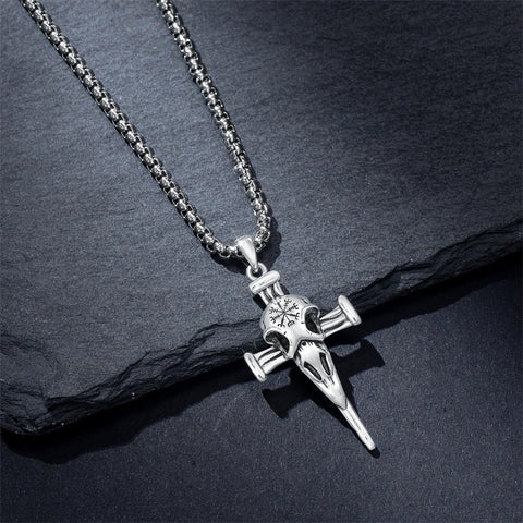 Sterling Silver Cross Christian Pendant Necklace for Men