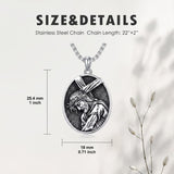 Sterling Silver Praying Hands Angel Sword Wing Cross Pendant Necklace Religious Gifts for Men