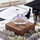 Sterling Silver Star Pattern Personalized  Class Ring for Women Elegant Graduation Gift