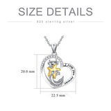 Sterling Silver Cubic Zircon Axolotl Pendant Necklace Engraved with I Love You Forever