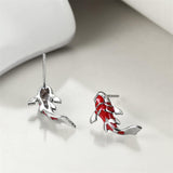 Fish Earrings for Women Sterling Silver Cute Animal Stud Earrings
