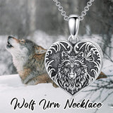 Sterling Silver Heart Rabbit Dog Cat Butterfly Dragonfly Hummingbird Wolf Urn Necklace for Ashes