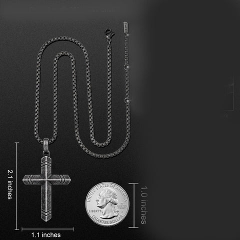 14K Gold Plated Cross Necklace for Men with Adjustable Chain Jewelry Gift for Him