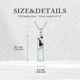 Sterling Silver  Opal Personalized Engraved Bar Pet  Butterfly Dragonfly Tree of Life  Urn Necklace for Ashes