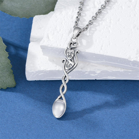 Sterling Silver Horse Turtle Dragon Masks Spoon Pendant Necklace