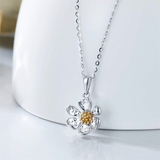 Solid 14K White Gold Daisy Necklace for Women, Real Gold Daisy Flower Pendant Necklace Daisy Jewelry Anniversary Birthday Gifts for Her, 16+2 Inch