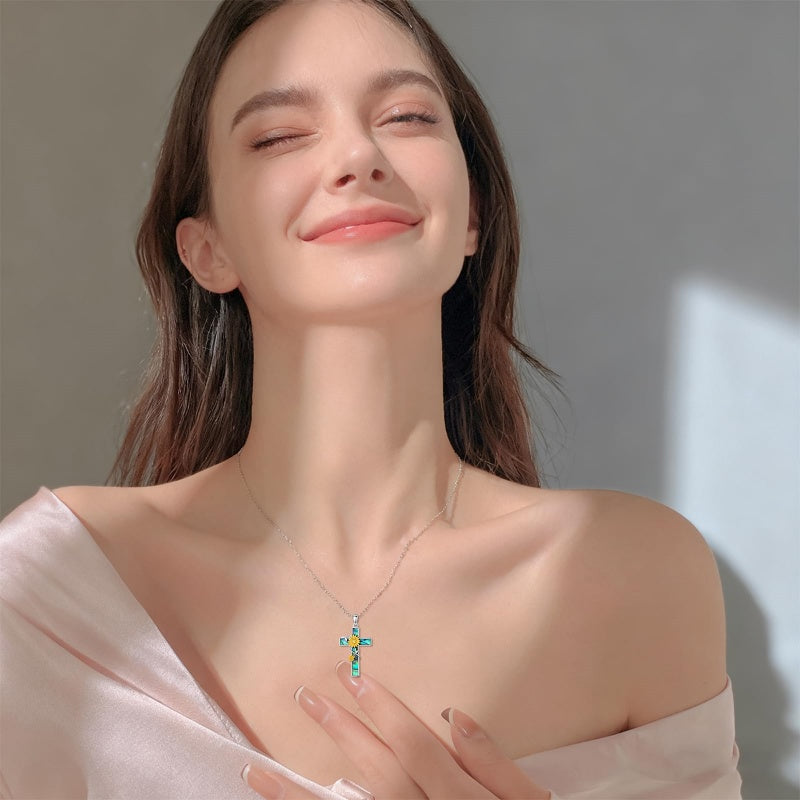 Sterling Silver Cross Pendant Necklace Christian Religious Jewelry Gifts for Anniversary